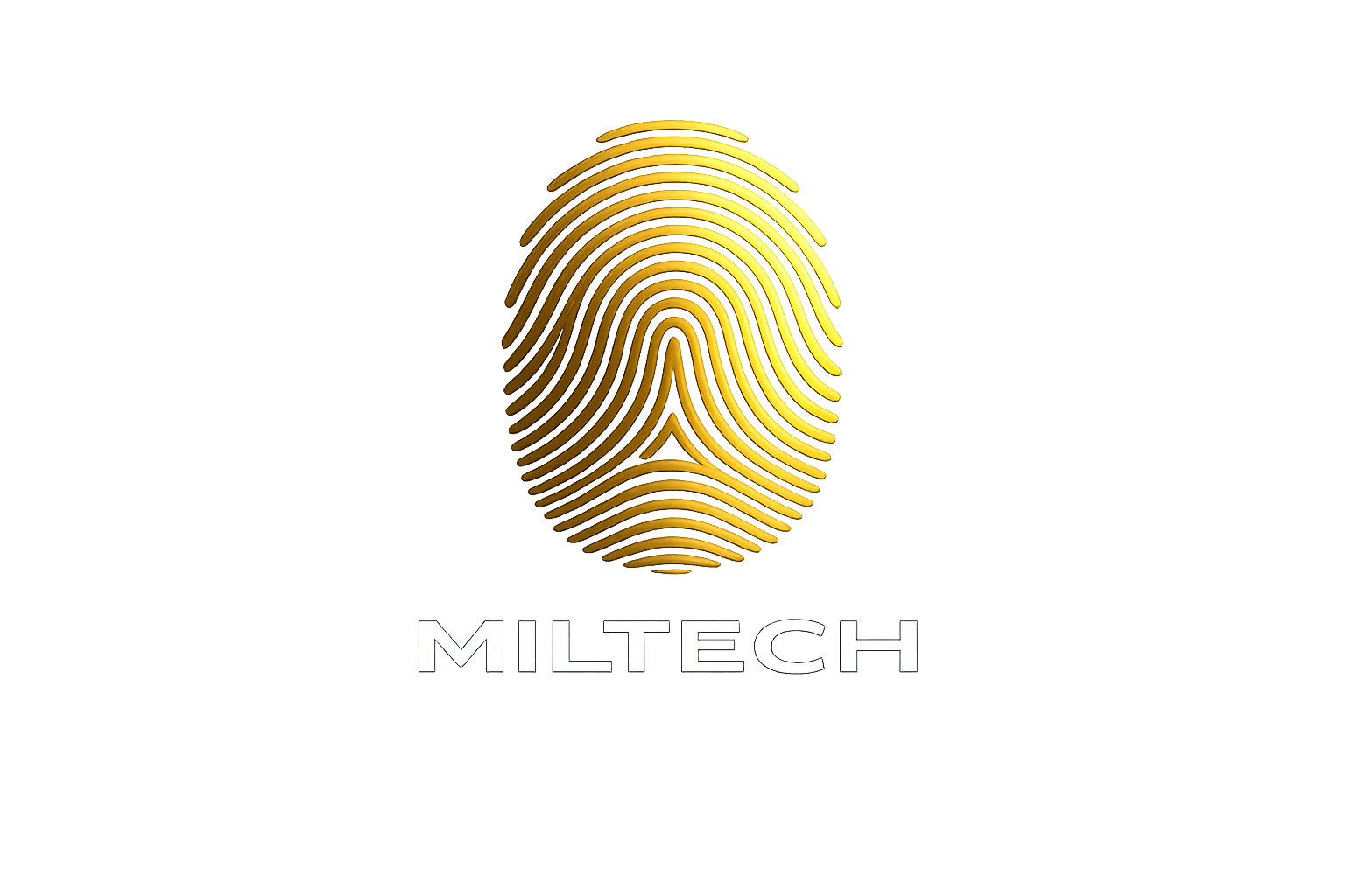 Miltech logo med vit text